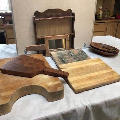 A Collection of Wooden Cutting Boards and More