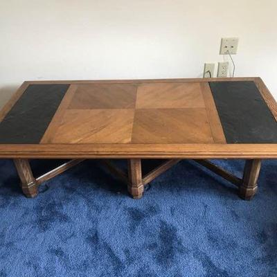 Wood and Ceramic Coffee Table