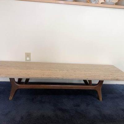 Mid Century Marble Top Coffee Table