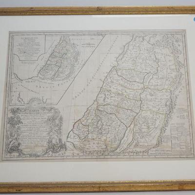 La Monarchie des Hebreux sous Salamon, ou le royaume. A fine example of Delamarche's exceptional 1745 map of the Holy Land, Israel, or...