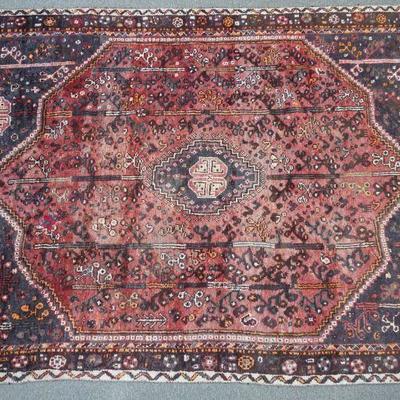 Antique late 19th c. Heriz 9ft  Rug from Iran. Natural vegetable dyes. Measures 111