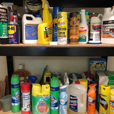 Assortment of Cleaning Supplies, Etc