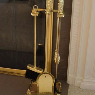 Brass fireplace tools