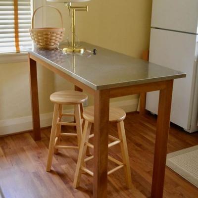Pottery Barn steel topped island