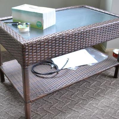 All-weather wicker table
