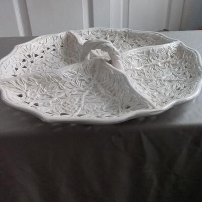 Italian Ceramic 15 White Serving Dish