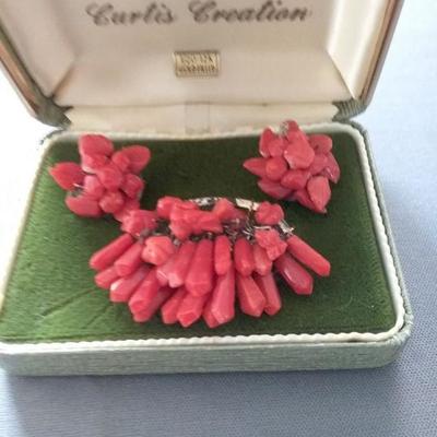 Vintage Curtis Creation Earring and Pin Set