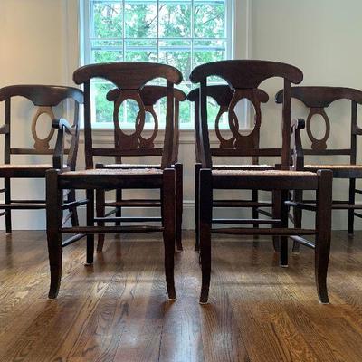 Set of SIX Rush Seat Dining Chairs
