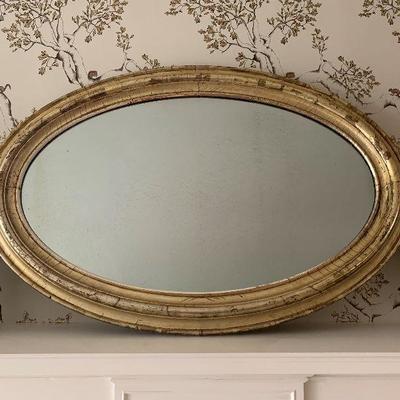 Oval Antiqued Mirror