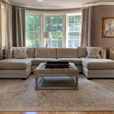 Mitchell Gold and Bob Williams Two Chaise Custom Sectional