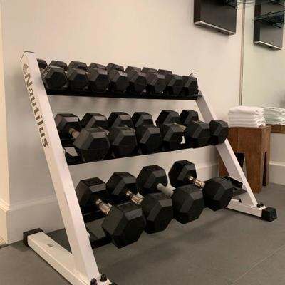 Nautilus Weight Rack, Dumbbells 5-50
