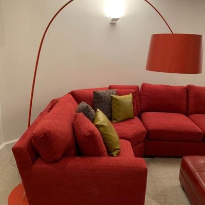 Crate and Barrel Sectional WITH Sleeper
Overarching Floor Lamp in Red