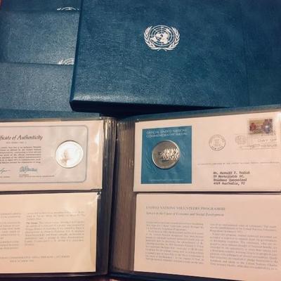 United Nations sterling silver commemorative medals 