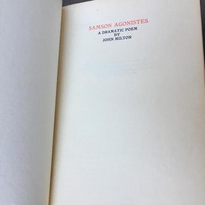 1904 Samson Agonistes - by H.M. O'Kane 
Elston Press - limited to 120 copies 