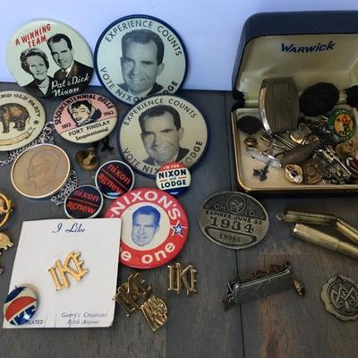 Presidential buttons, pins, collectibles 