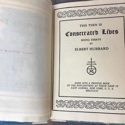 Consecrated Lives - Antique Elbert Hubbard book - signed by Elbert and Alice Hubbard  - RARE!