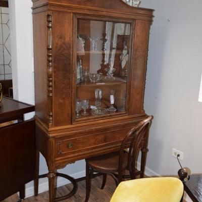 Vintage Display Cabinet, Stemware, Glassware