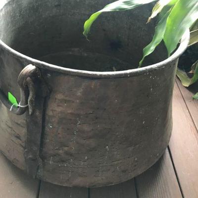 Large Hand Forged Antique Copper Pot 