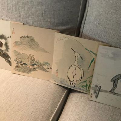 Small Asian Artwork on Paperboard