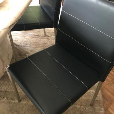 Black Leather Chairs 