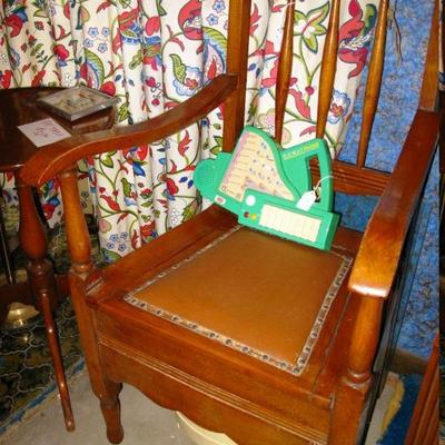 antique wooden ca mode - chair  BUY IT NOW $ 125.00