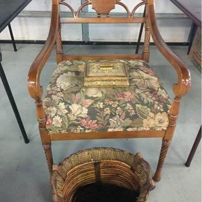 Vtg Chair and Basket