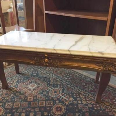 Marble Top Table w Gilt Trim
