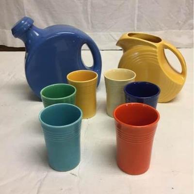 Fiesta Ware Pitcher and Cups