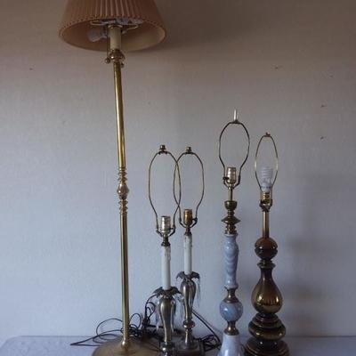 Marble and Brass Lamps