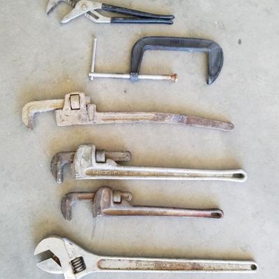 Large Pipe Wrenches, Crescent Pipe Wrenches, Water Pump Pliers, C-Clamp