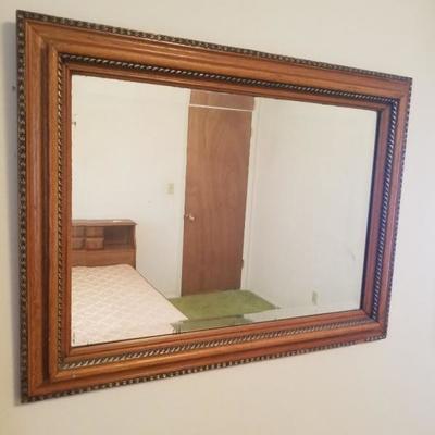 Western Style Wood-Framed Mirror