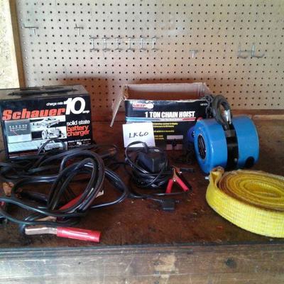 Chain Hoist, Battery Charger, and More