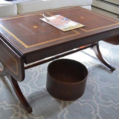 Leather top coffee table