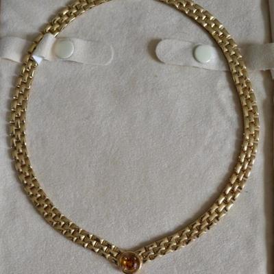 14K Gold and citrine necklace