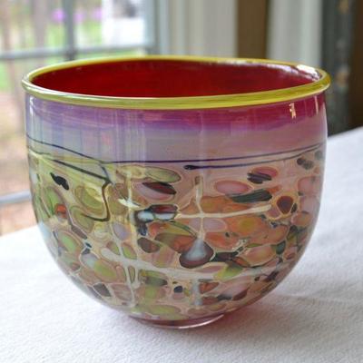 Signed art glass vase