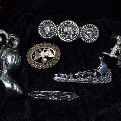 Sterling and coin silver pins