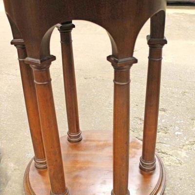  PAIR of Mid Century Walnut Circular End Tables

Auction estimate $100-$200 â€“ Located Inside 