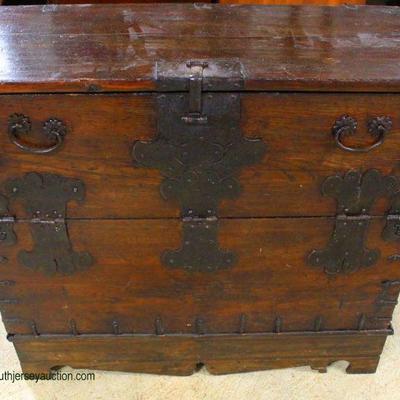  ANTIQUE Asian Blanket Box with Metal Accent Straps

Auction Estimate $400-$800 â€“ Located Inside 
