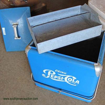  NICE VINTAGE Pepsi Cooler in Original Paint and with Original Insert

Auction Estimate $100-$300 â€“ Located Inside 