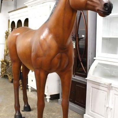  Life Size Composition Yard Horse to be offered separate

Auction Estimate: Cart $200-$1000, Horse $500-$100 â€“ Located Inside 