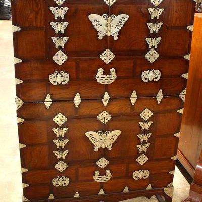  ANTIQUE Asian Chest on Chest with Decorative Metal Accents

Auction Estimate $500-$1000 â€“ Located Inside 