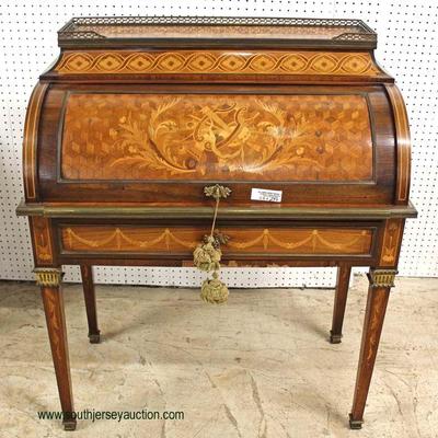  ANTIQUE French Inlaid Cylinder Roll Desk with Rosewood and other Exotic Woods with Brass Gallery Attributed to David Roentgen

Auction...