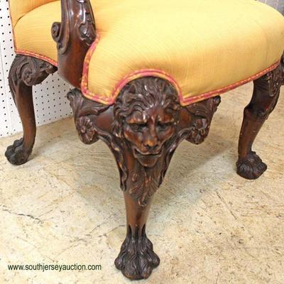  FANTASTIC Highly Carved Chippendale Mahogany Arm Chair with Lion Heads, Griffins and Hairy Paw Feet

Auction Estimate $300-$600 â€“...