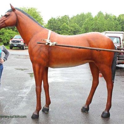  Life Size Composition Yard Horse to be offered separate

Auction Estimate: Cart $200-$1000, Horse $500-$100 â€“ Located Inside 