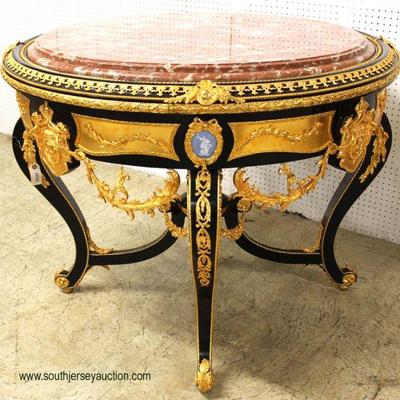  Fancy and Ornate Large French Style Parlor Table with Marble Top

Located Inside â€“ Auction Estimate $1000-$2000 