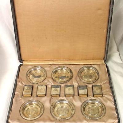 Sterling Silver Personal 6 Person Cigar Set with 6 Ashtrays and 6 Match Box Holders

Auction Estimate $200-$400 â€“ Located Inside 