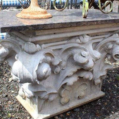  ANTIQUE Custom Corbel Marble Top and Concrete Base Table

Auction Estimate $200-$400 â€“ Located Field

  