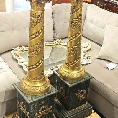  NICE PAIR of Bronze and Marble Pedestals

Auction Estimate $300-$600 â€“ Located Inside 