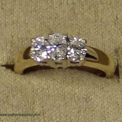 14 Karat Yellow Gold 3 Diamond Oval Ring
Auction Estimate $1500-$2500 â€“ Located Inside
