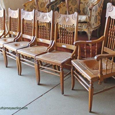  Set of 6 ANTIQUE Carved Oak Chairs

Auction Estimate $100-$300 â€“ Located Field 